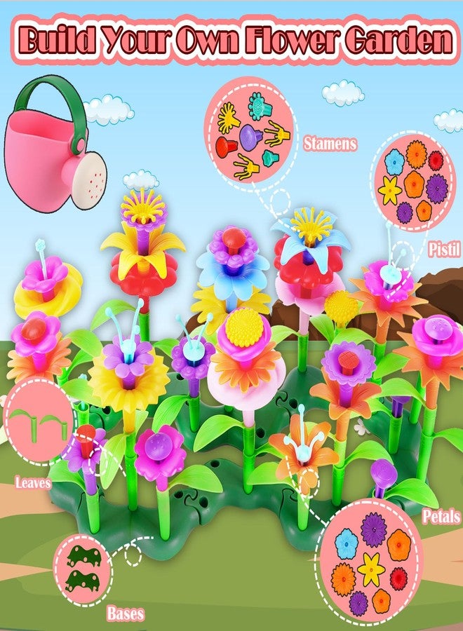 FUNZBO 99pcs Flower Garden Building Toys Set - Spring Toys for 3 4 5 6 7 8 9 Years Old Girls, STEM Montessori Educational Toys for Toddlers Kids,Sorting & Stacking Toy for Birthday Gifts - Image 3